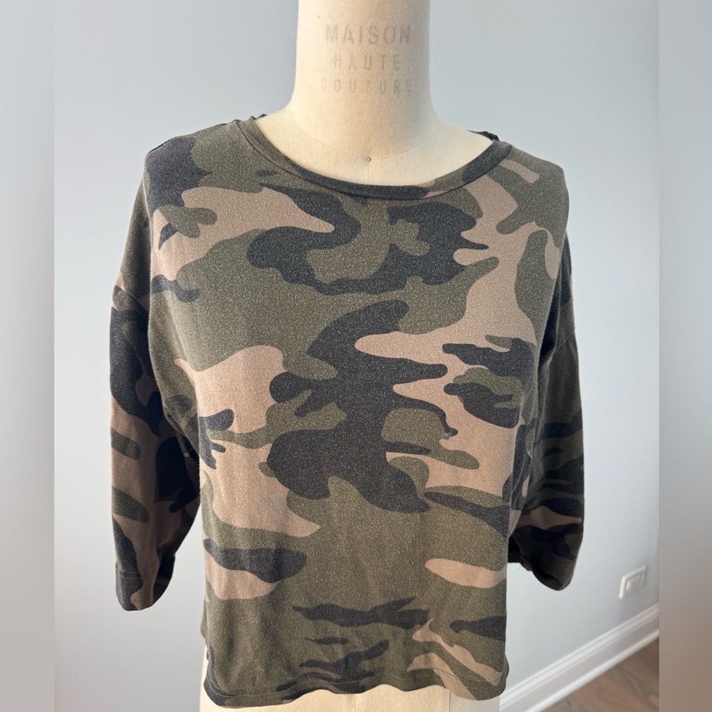 Camouflage Print Top Size S